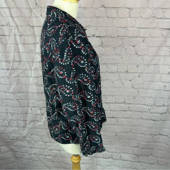 vintage coldwater creek embroidered paisley print denim jean jacket size medium - Picture 7 of 8